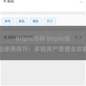 Bitpie币种 Bitpie钱包使用技巧：多链资产管理全攻略