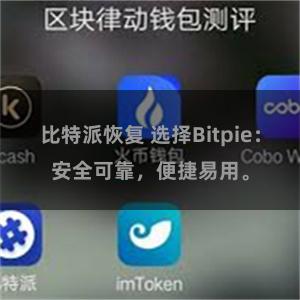 比特派恢复 选择Bitpie：安全可靠，便捷易用。