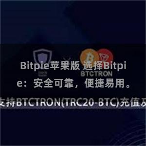 Bitpie苹果版 选择Bitpie：安全可靠，便捷易用。